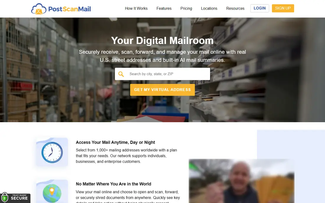 PostScan Mail homepage