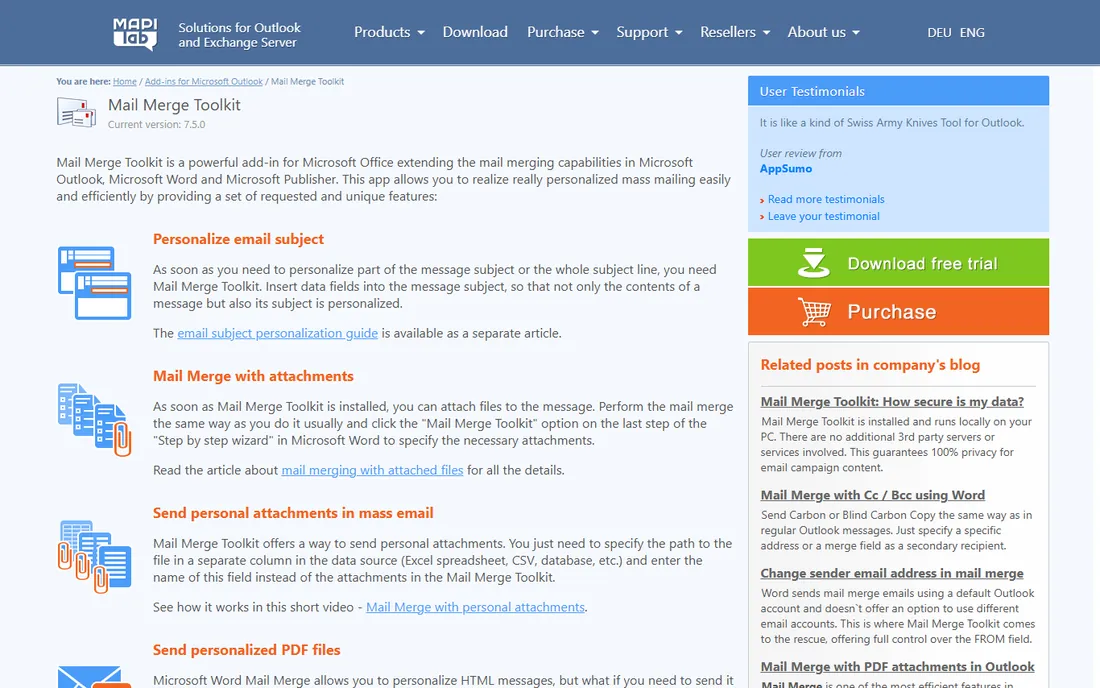 Mail Merge Toolkit homepage