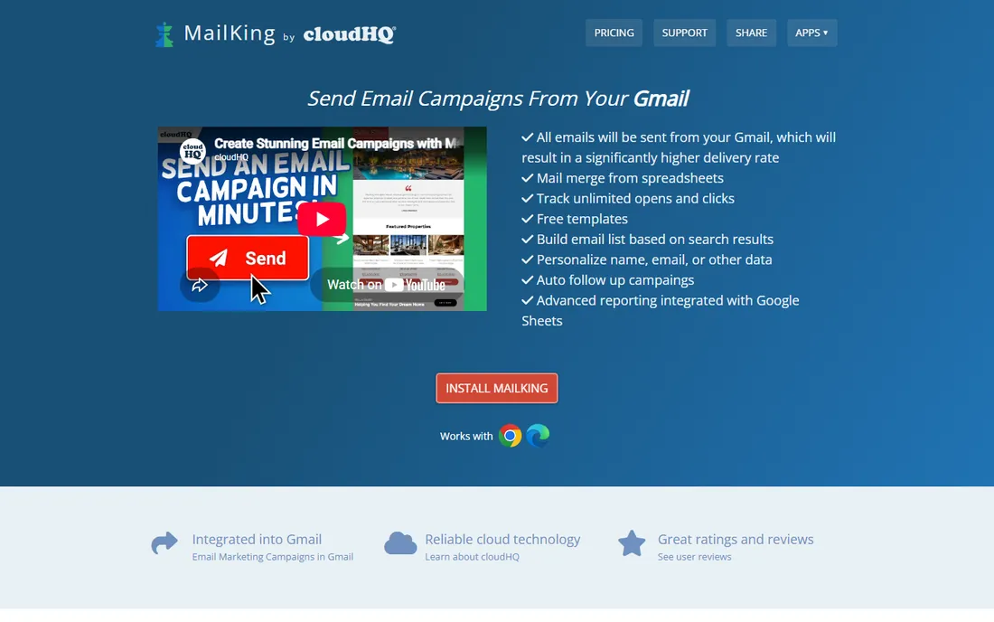 MailKing homepage