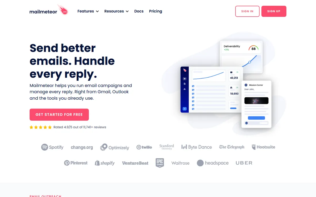 Mailmeteor homepage