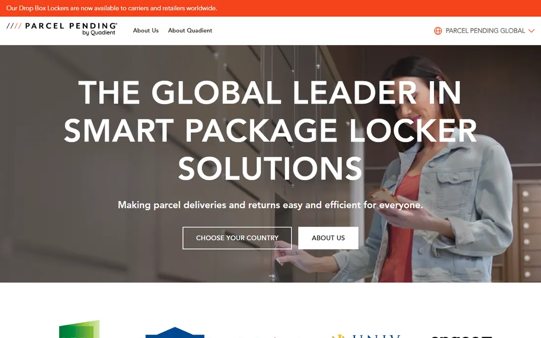 Parcel Pending by Quadient homepage