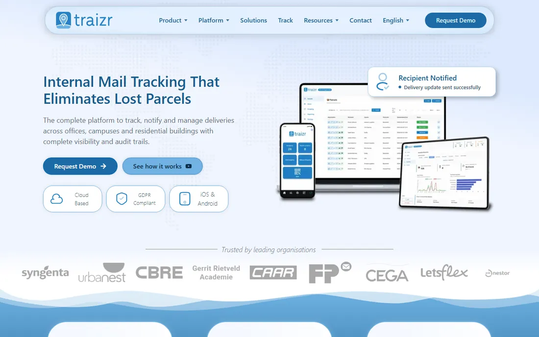 Traizr homepage