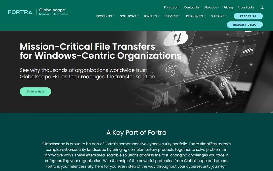 Globalscape EFT homepage