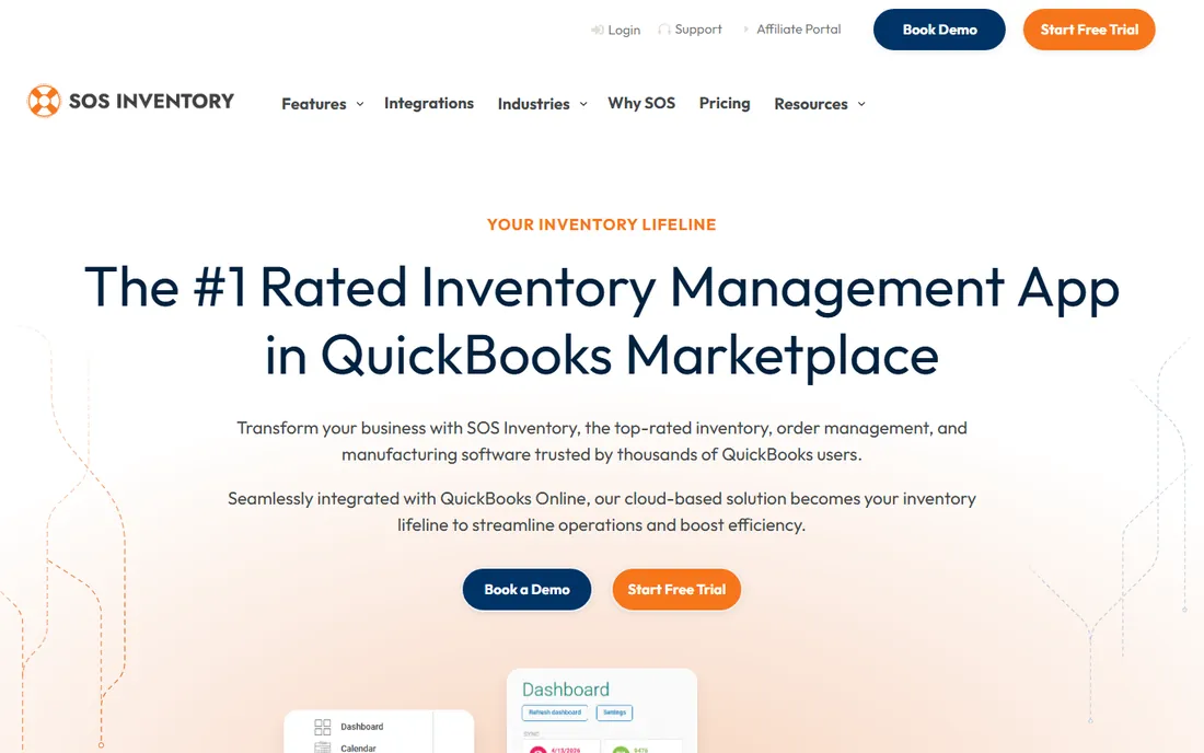 SOS Inventory homepage