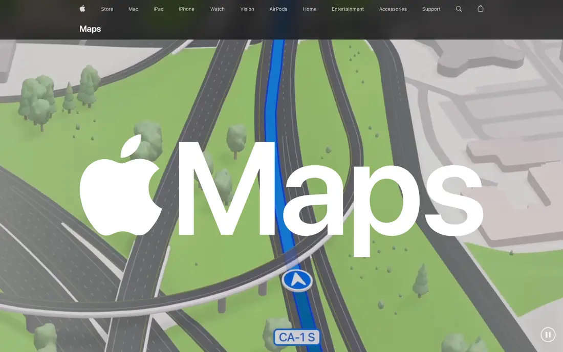 Apple Maps homepage