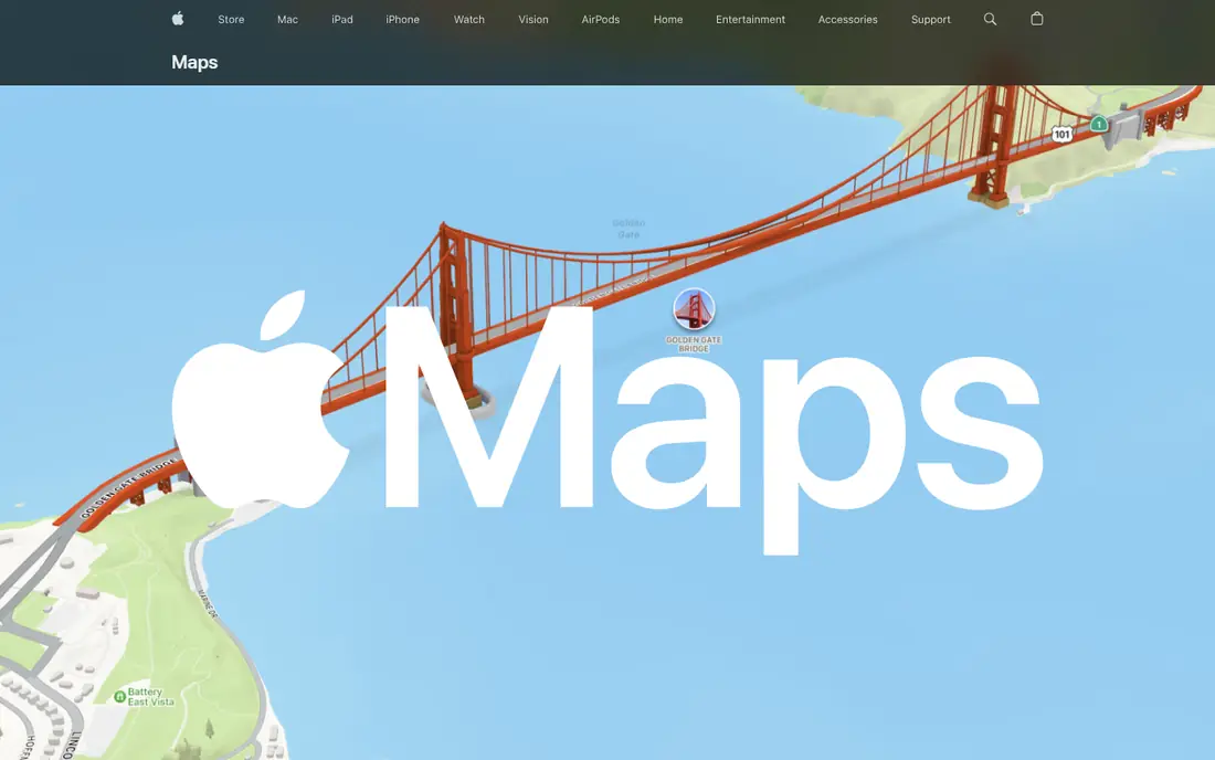Apple Maps homepage
