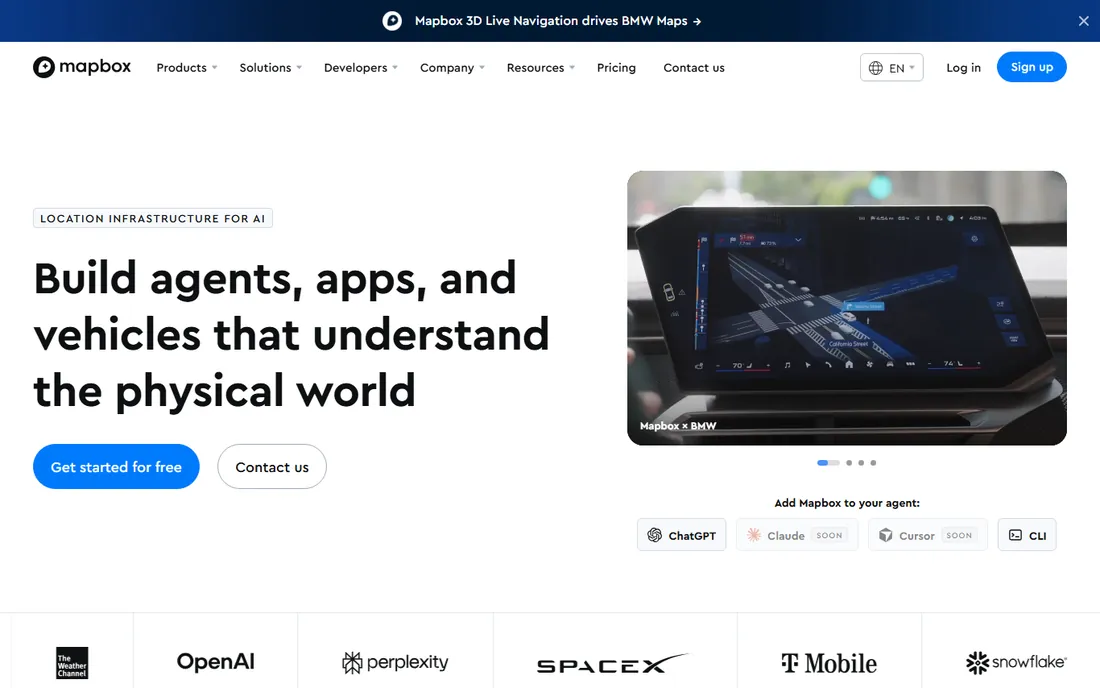 Mapbox homepage