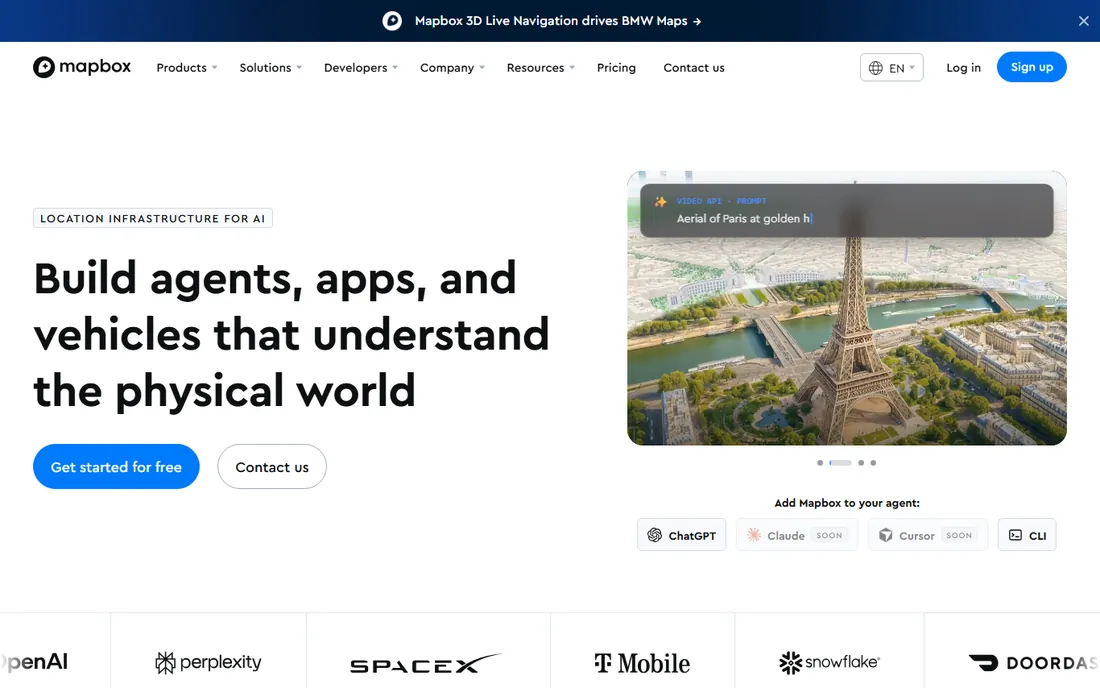 Mapbox homepage