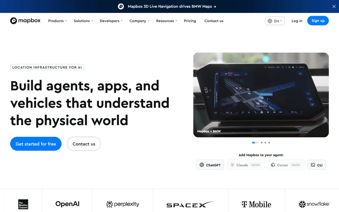 Mapbox homepage