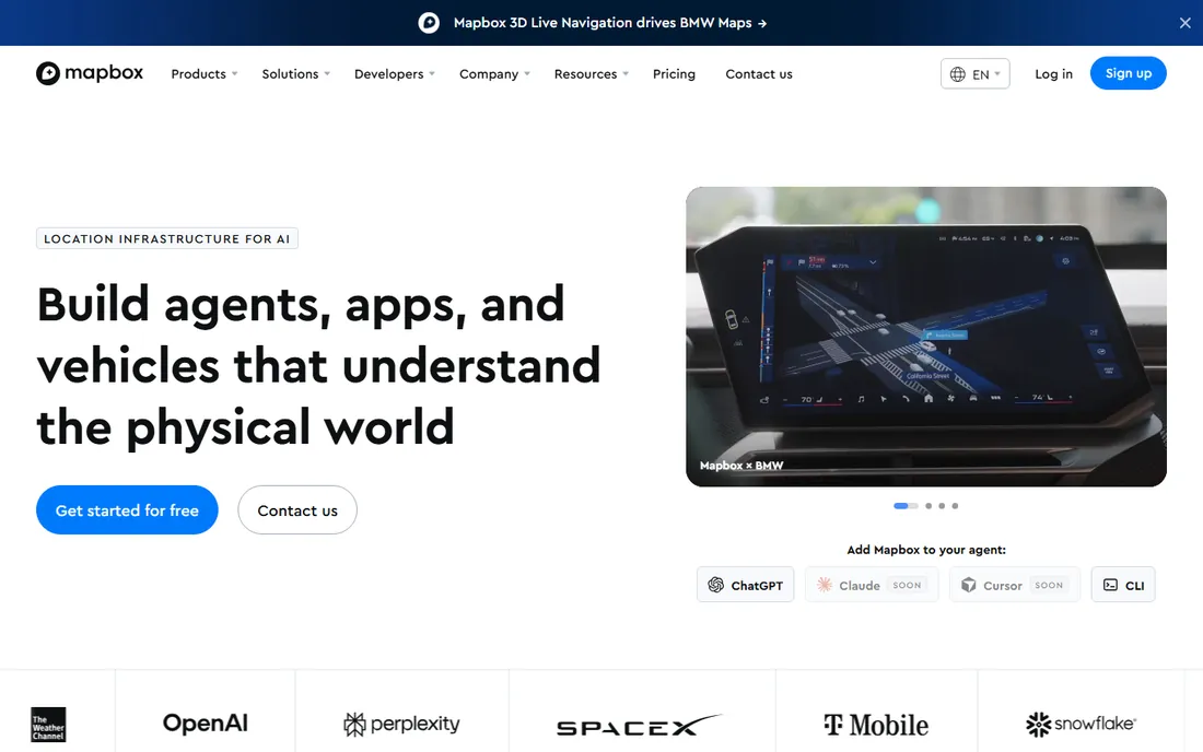 Mapbox homepage