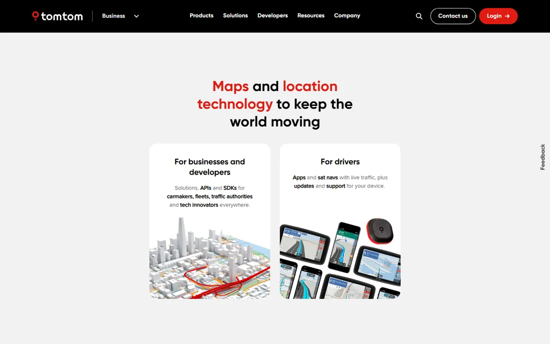 TomTom homepage
