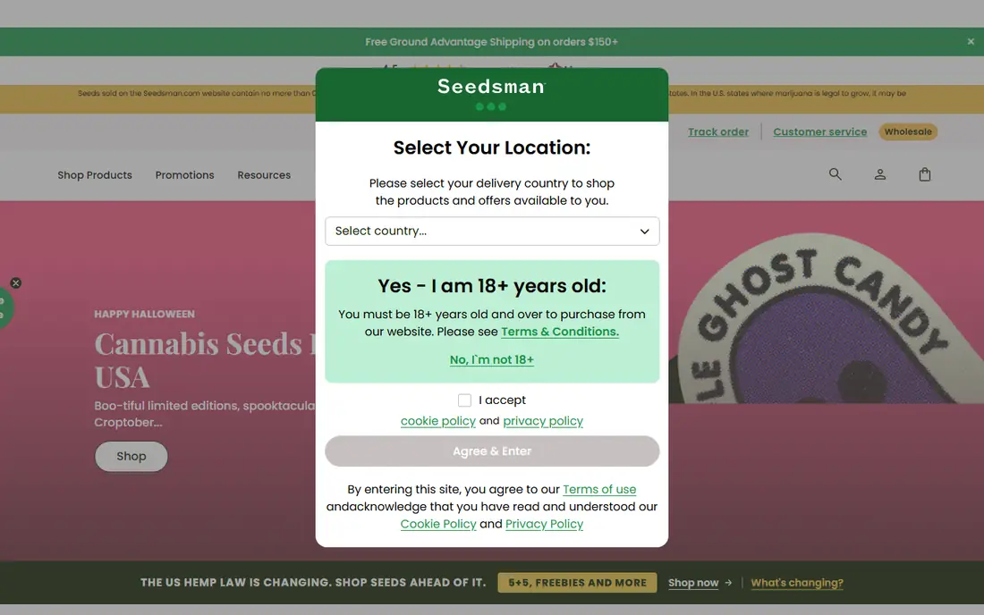 Seedsman homepage