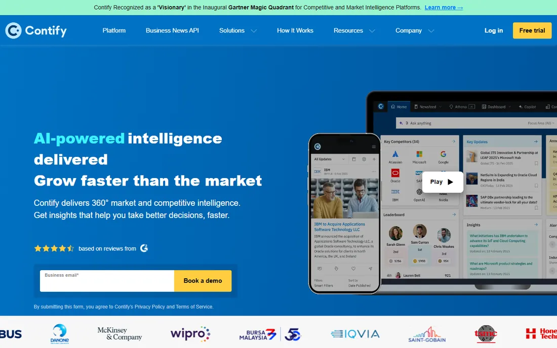 Contify homepage