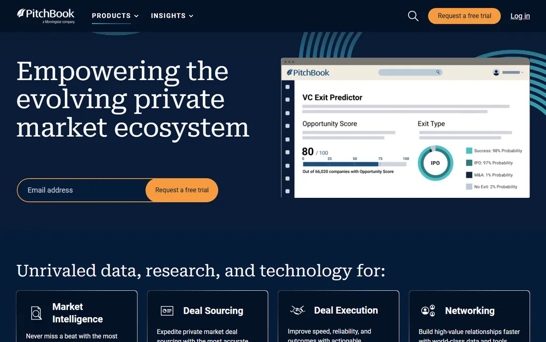 PitchBook homepage