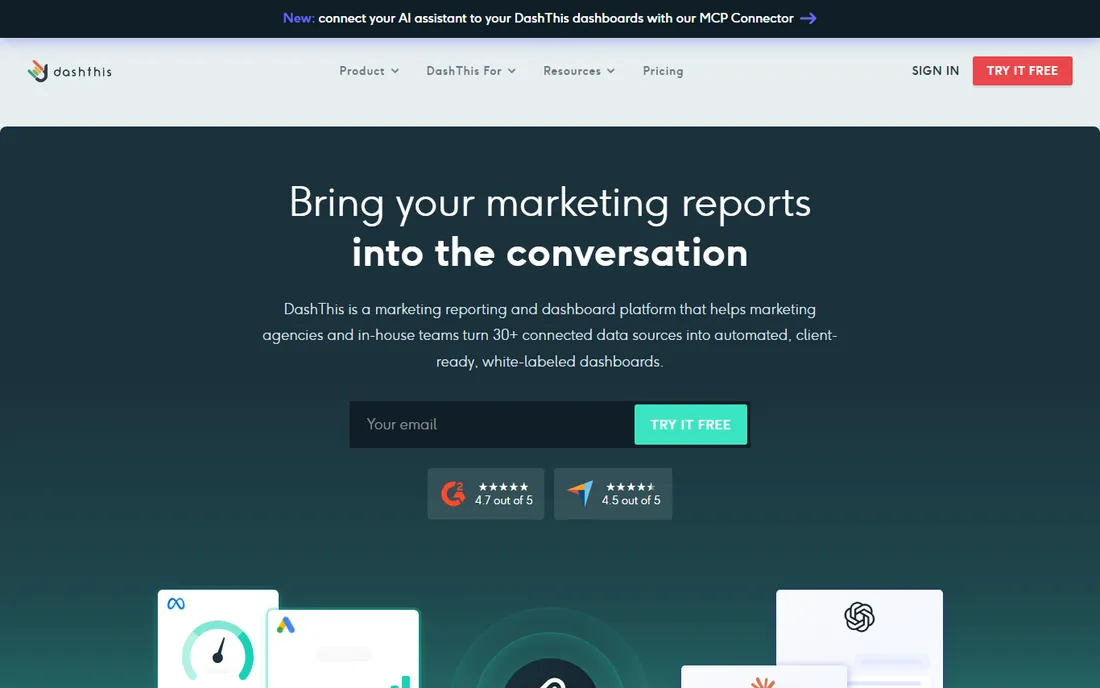 DashThis homepage