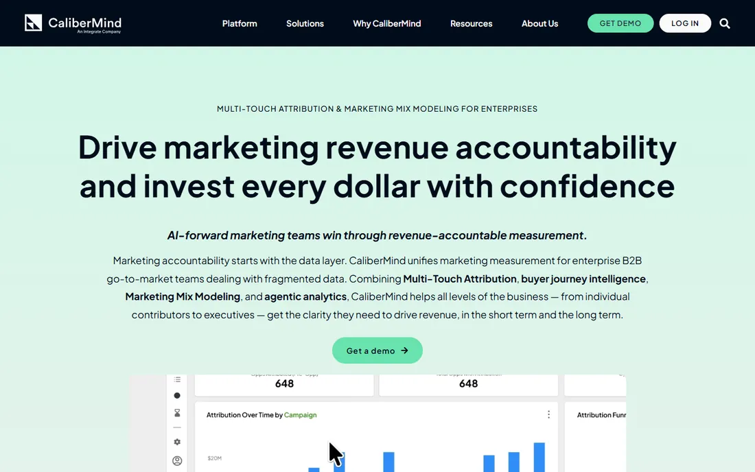CaliberMind homepage