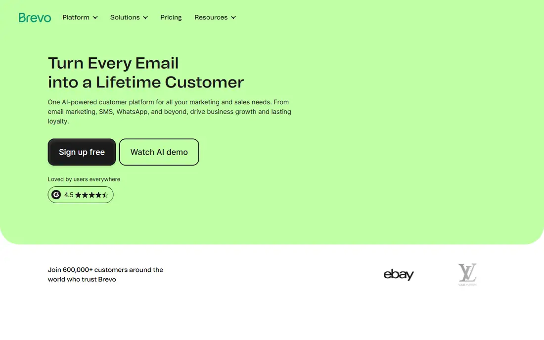 Brevo homepage