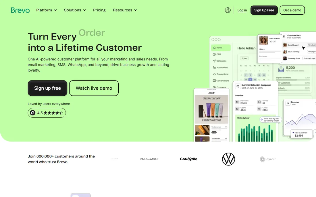 Brevo homepage
