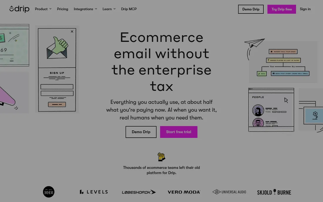 Drip homepage