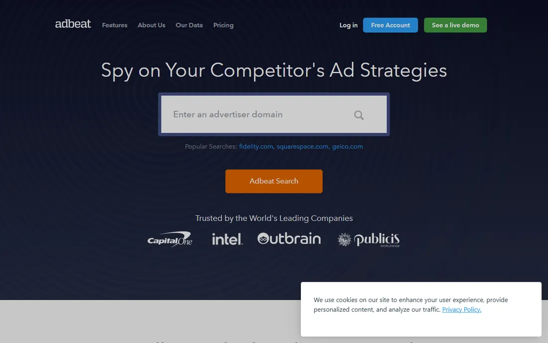 Adbeat homepage