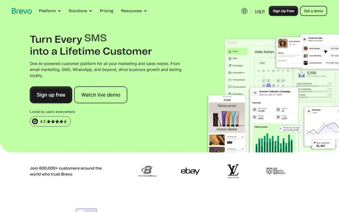 Brevo homepage