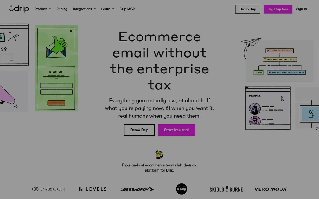 Drip homepage