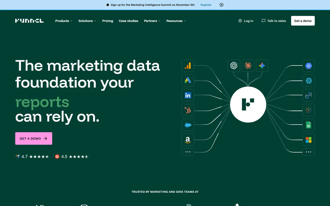 Funnel homepage