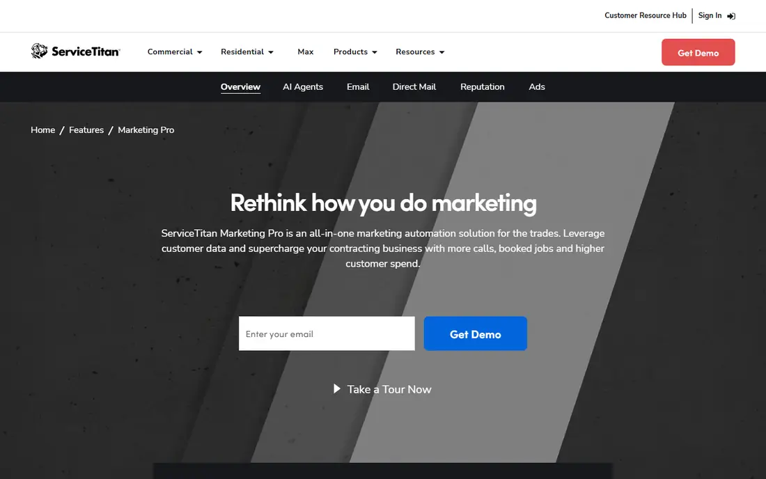 ServiceTitan Marketing Pro homepage