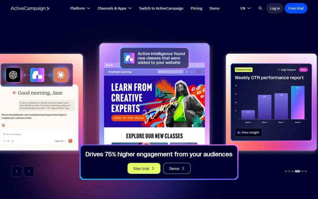 ActiveCampaign homepage