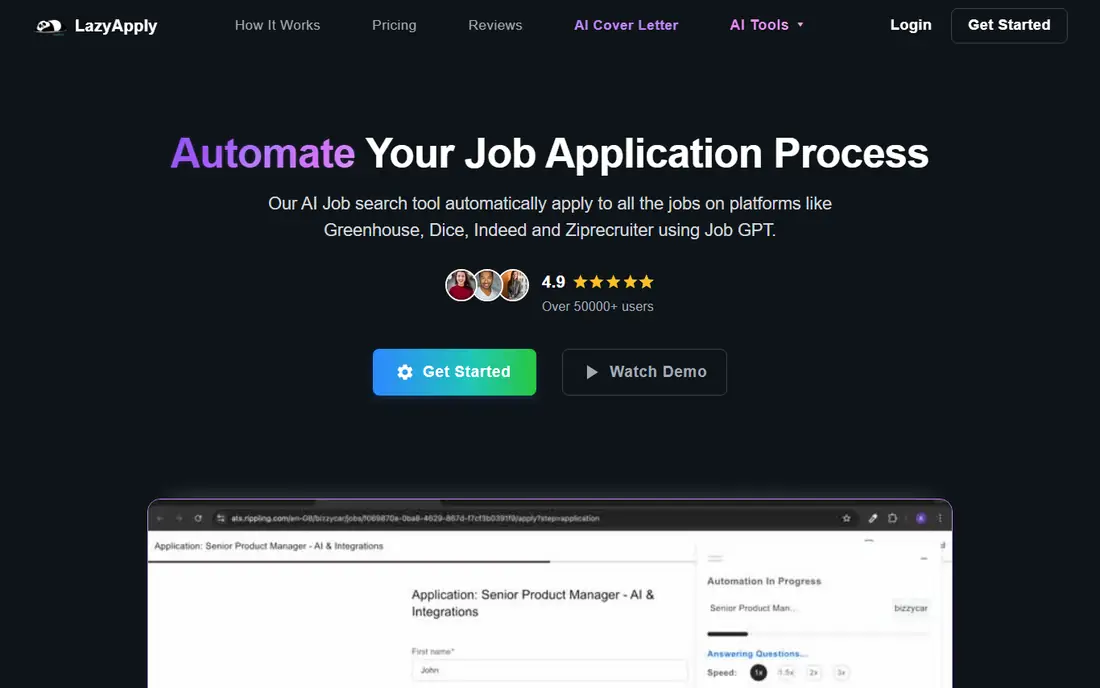 LazyApply homepage