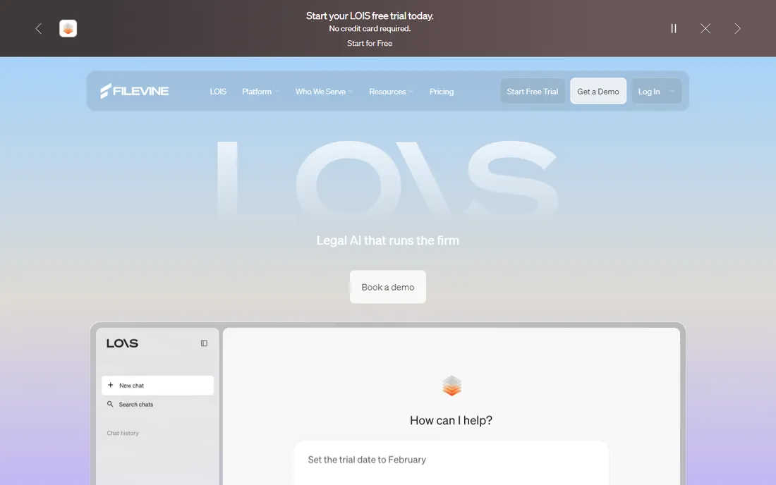 Filevine homepage