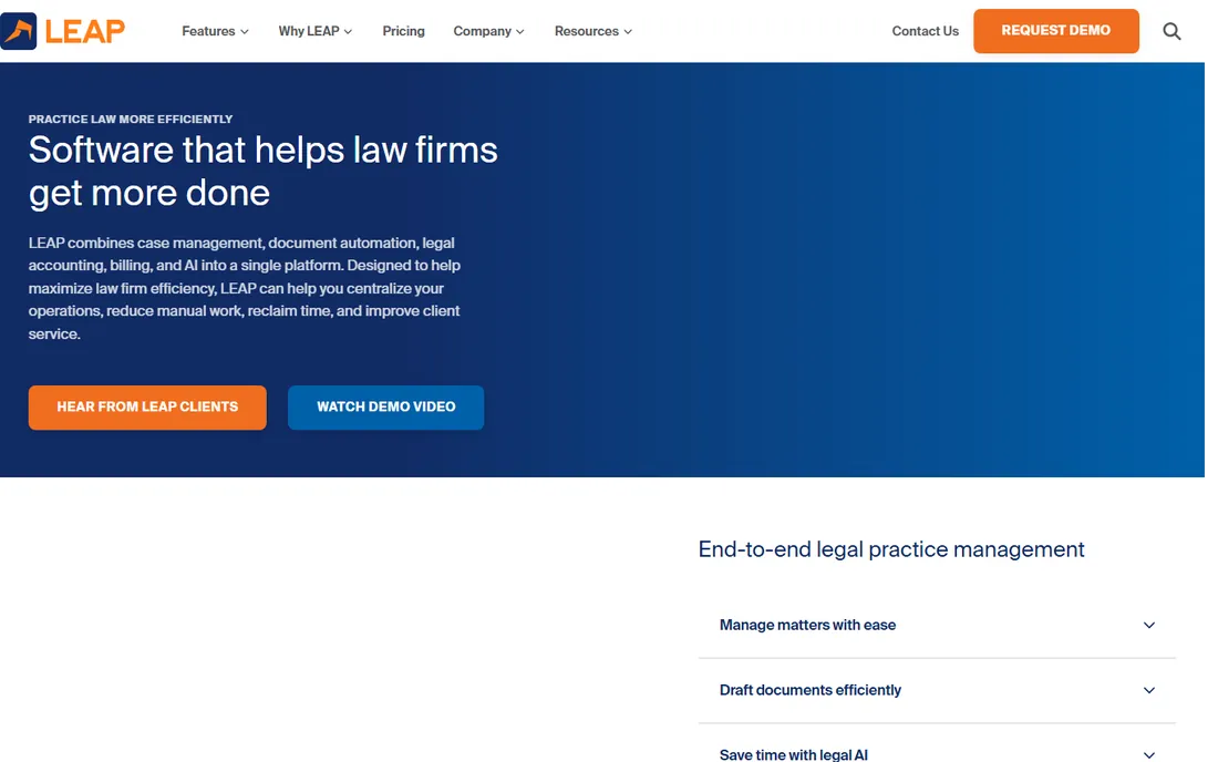 LEAP homepage