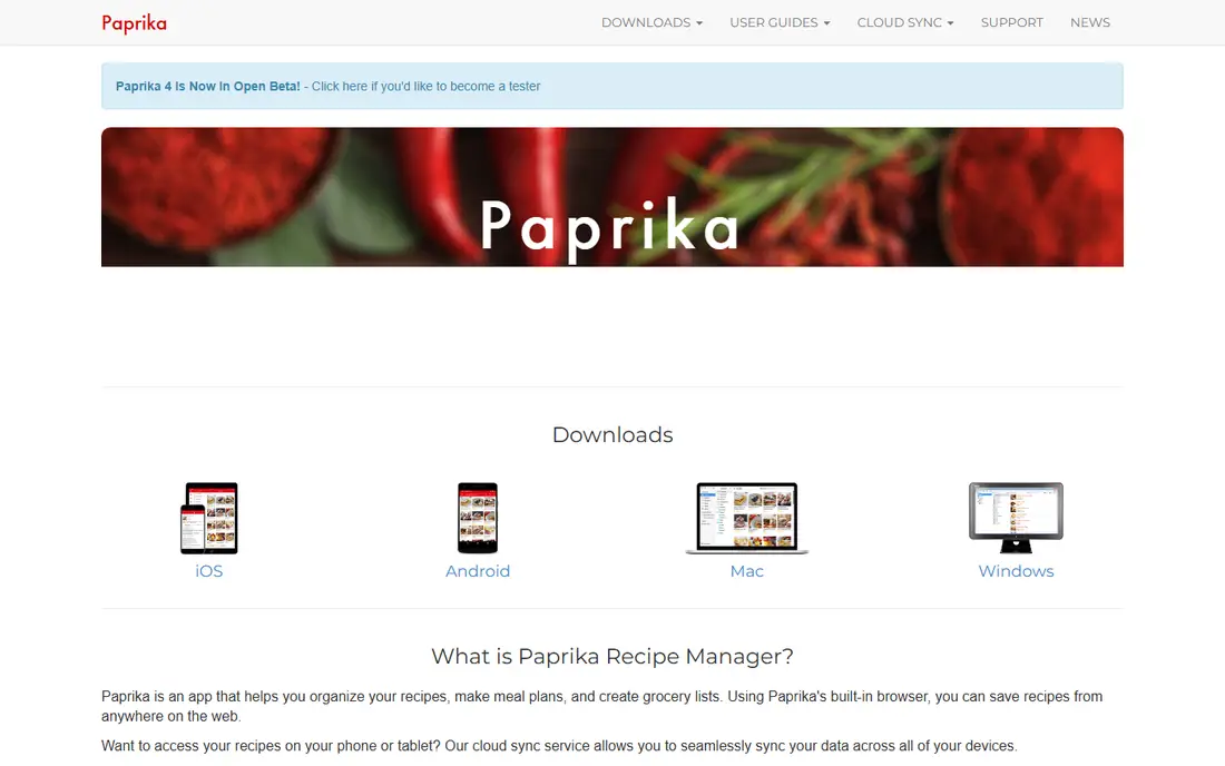 Paprika 3 homepage