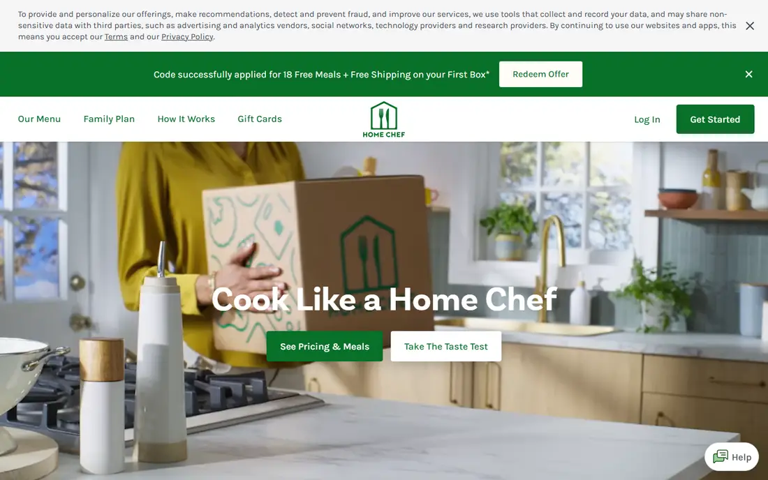 Home Chef homepage