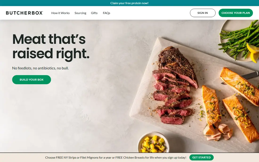ButcherBox homepage