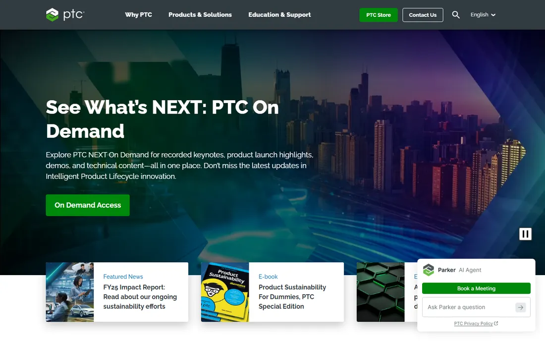 PTC Creo homepage
