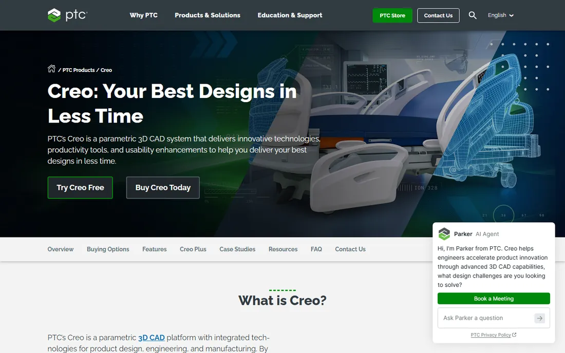PTC Creo homepage