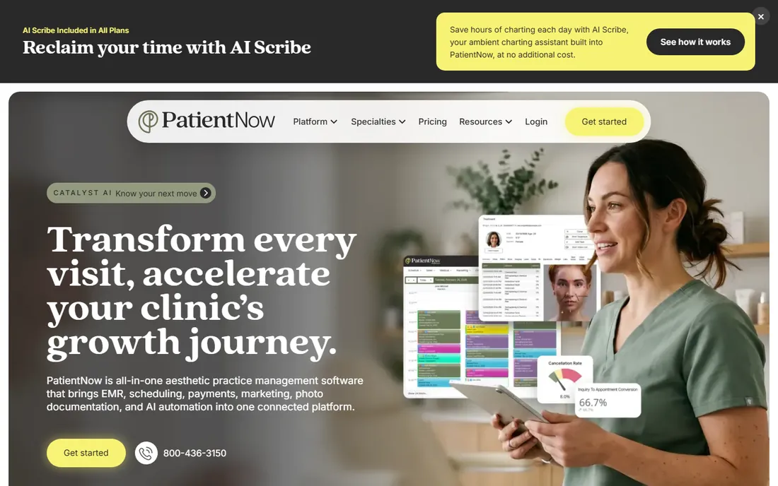 PatientNow homepage