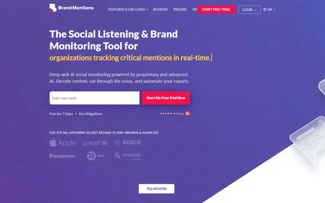 BrandMentions homepage