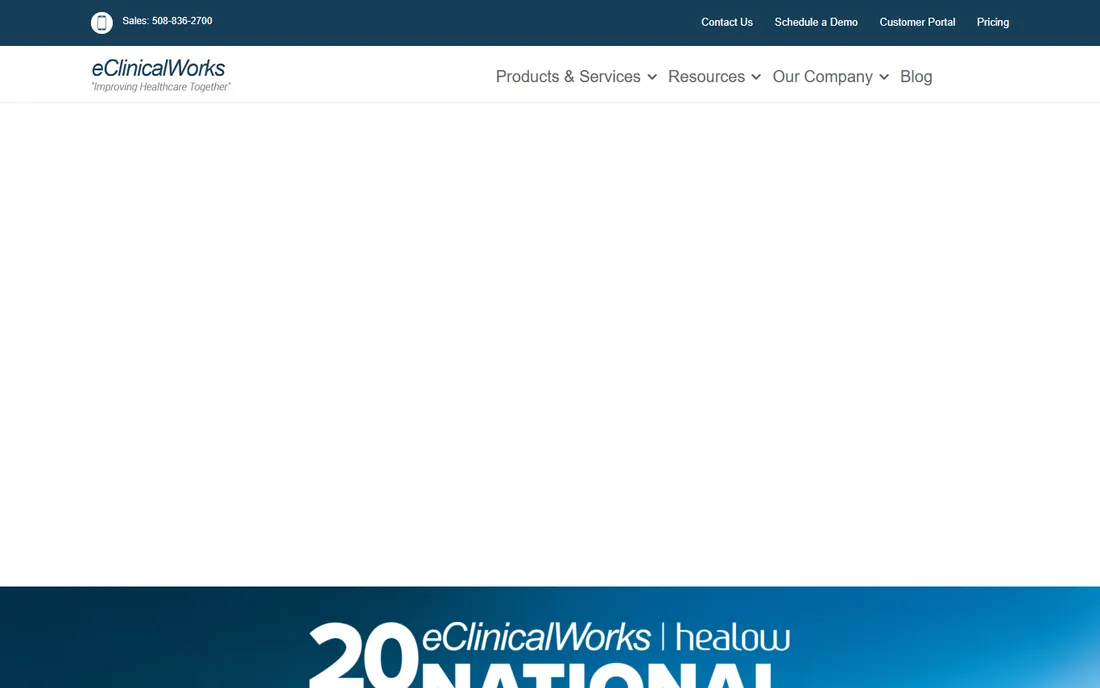 eClinicalWorks homepage