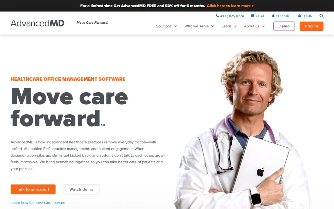 AdvancedMD homepage