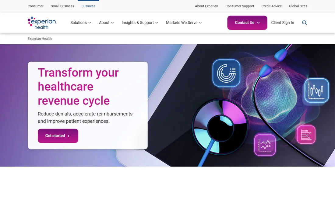 Experian Health homepage