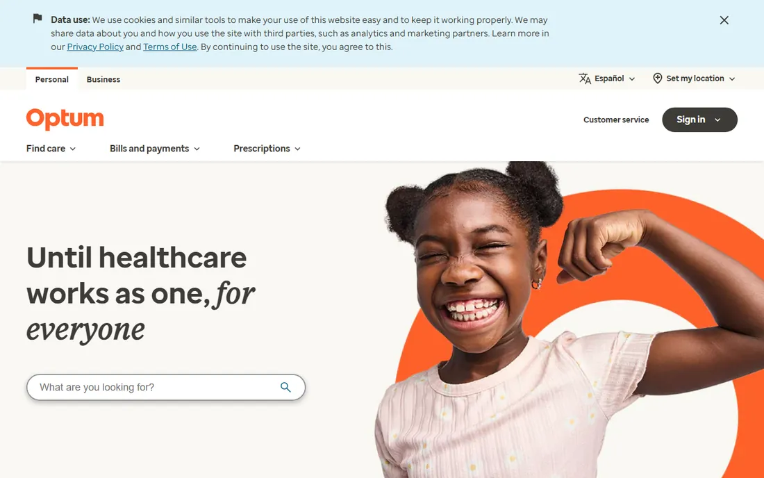 Optum homepage