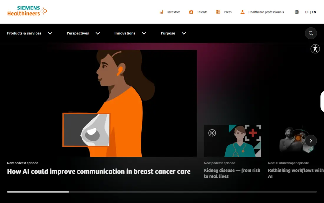 Siemens Healthineers homepage