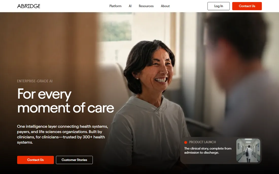 Abridge homepage
