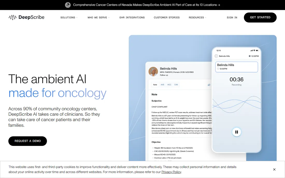 DeepScribe homepage