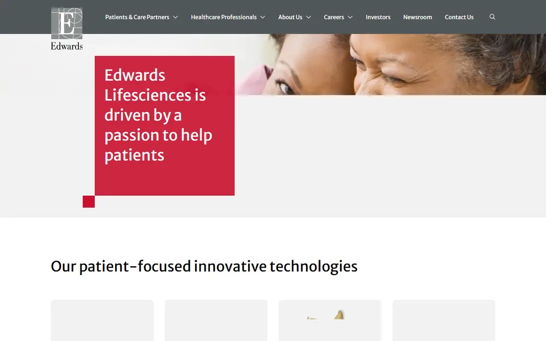 Edwards Lifesciences homepage