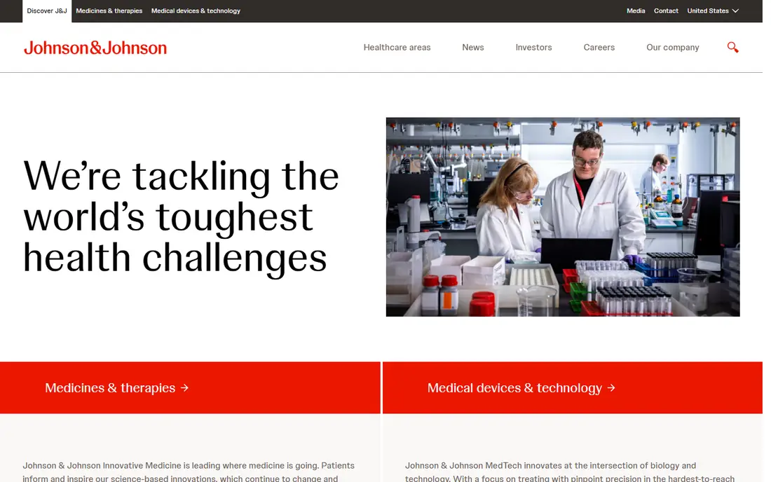 Johnson and Johnson MedTech homepage