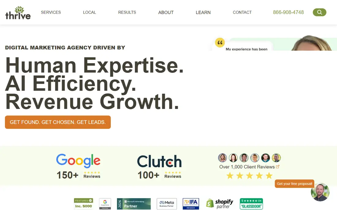 Thrive Internet Marketing homepage