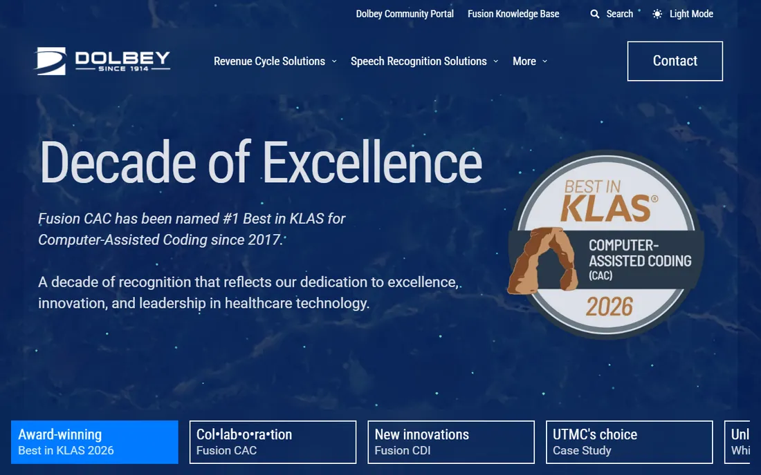 Dolbey Fusion Narrate homepage